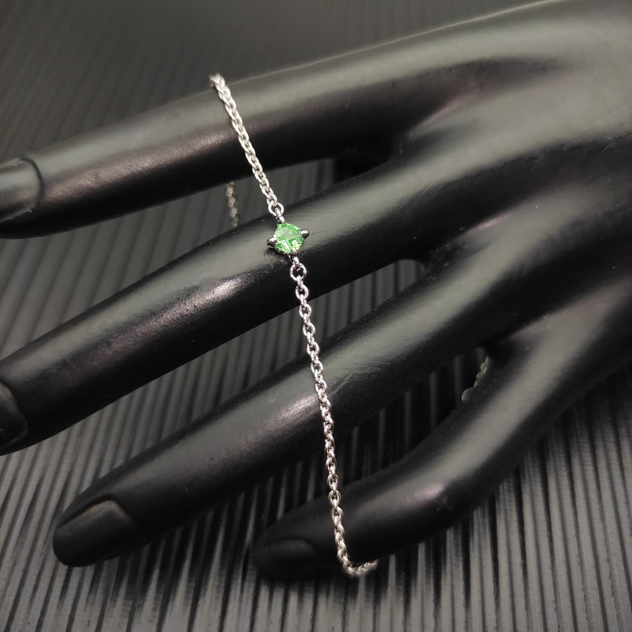 David Yurman Sterling Silver and Green Tourmaline bracelet